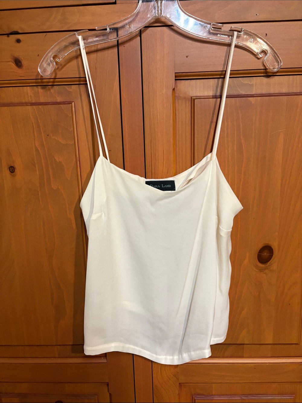 Off White Spaghetti Strap Camisole by Dara Lamb